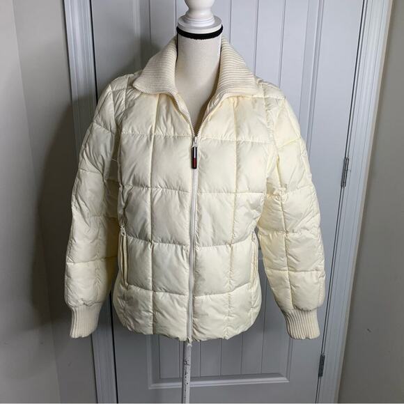 Vintage 90s Tommy Hilfiger Ski Team USA white puffer insulated jacket size large - Picture 1 of 7